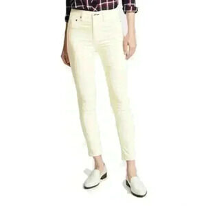 RAG & BONE HIGH RISE VELVET SKINNY JEAN ANT WHITE BONE SIZE 25